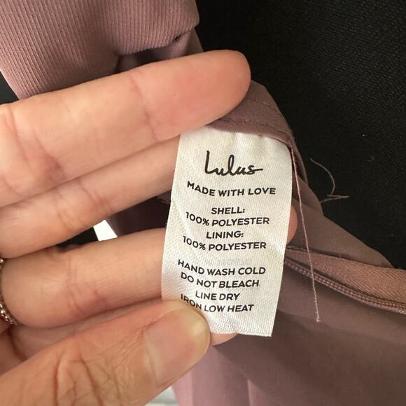 Lulus Reinette NWT New Mauve Midi Dress size M medium Faux wrap Spaghetti Strap - Picture 9 of 11